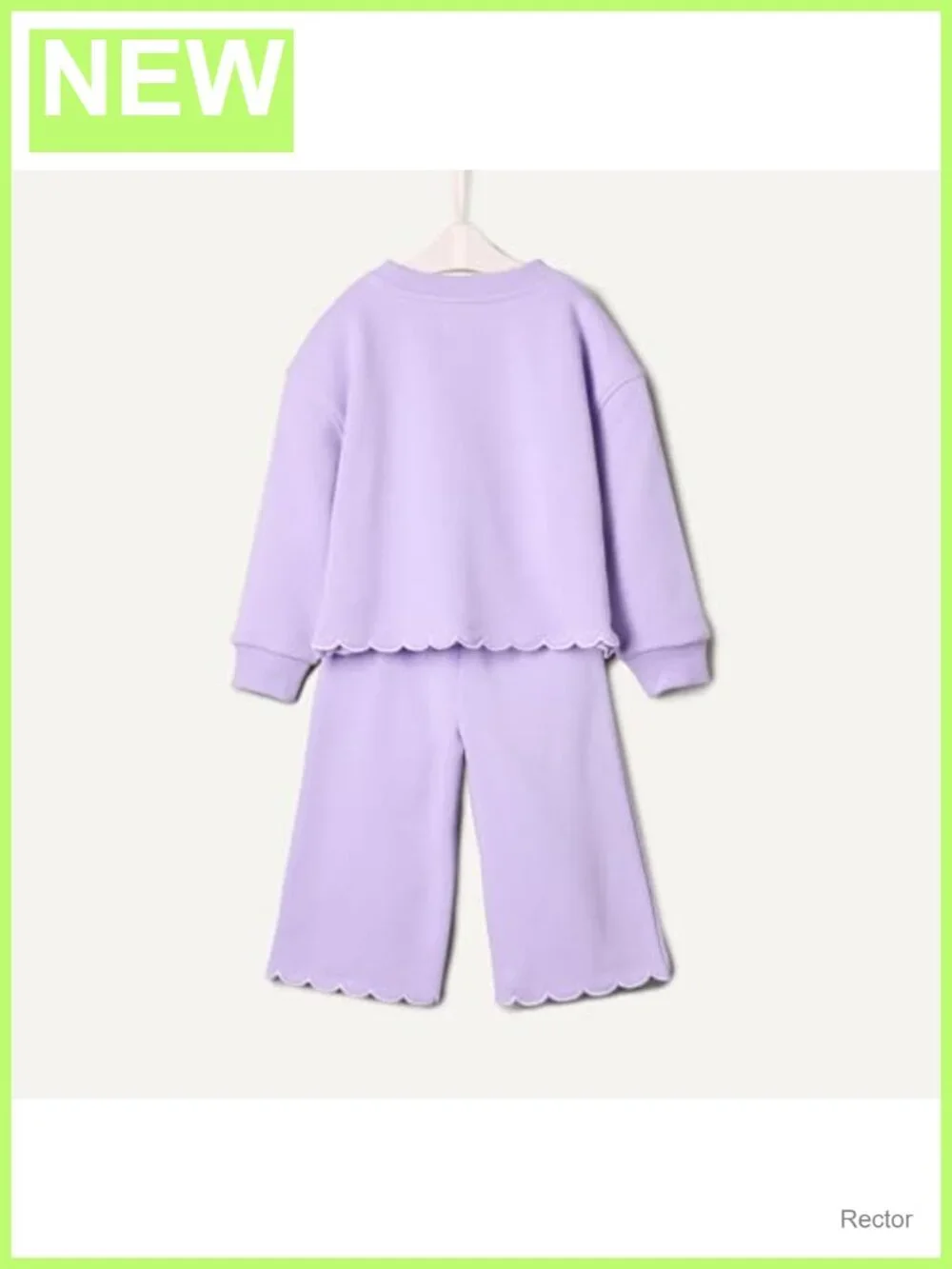 Toddler Girls French Terry Sweatshirt & Pant Set Scallop Pull On